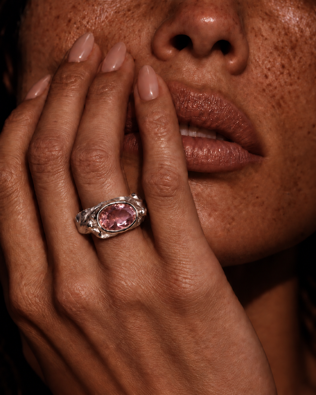 Ring Dalí Pink Stone Silver
