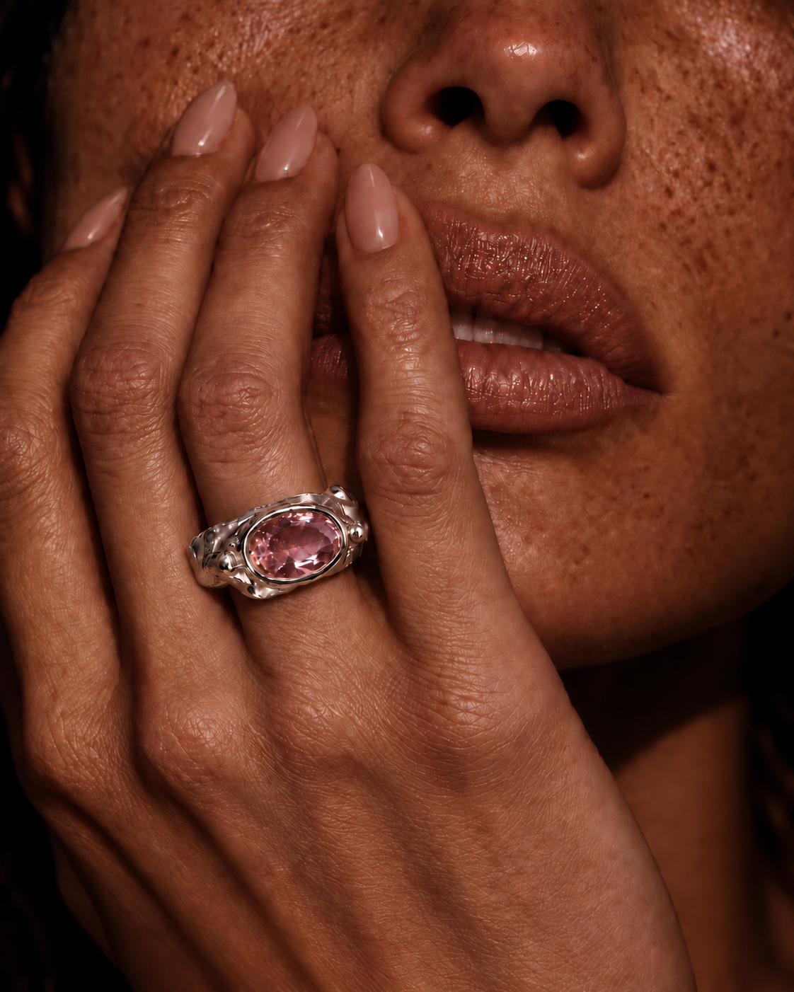 Ring Dalí Pink Stone Silver