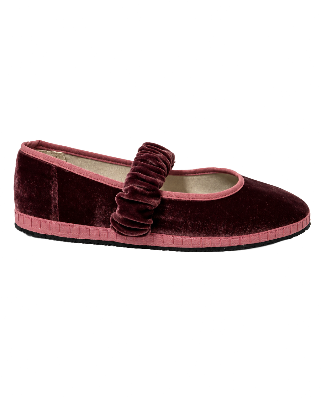 Ballet Flat Elastic Band Wine
