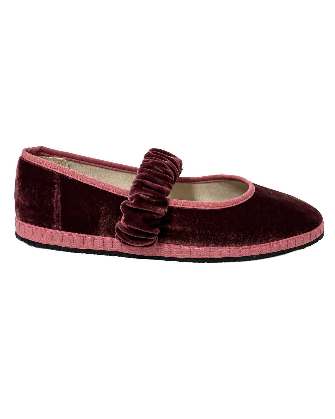 Ballet Flat Elastic Band Wine