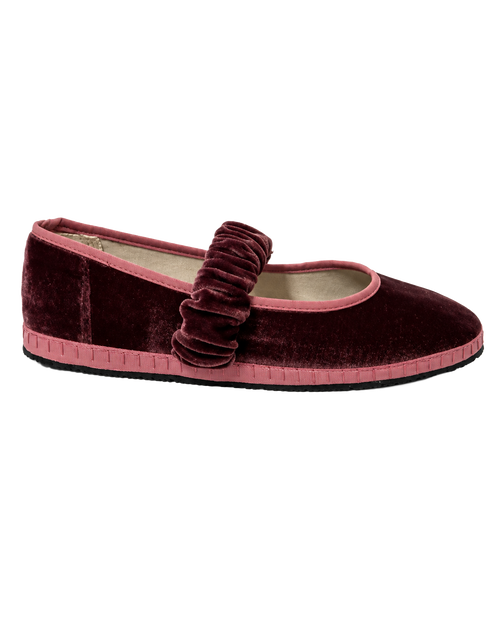Ballet Flat Elastic Band Wine