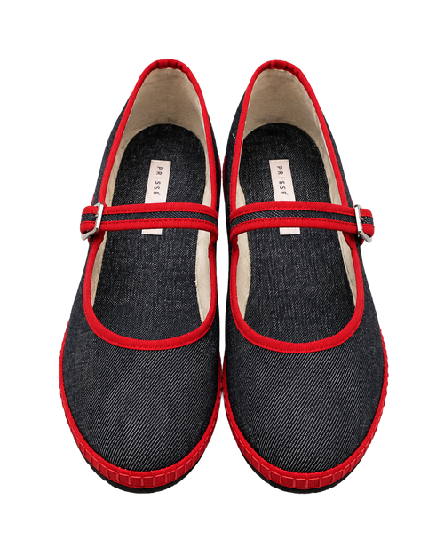 Ballet Flat Jeans Red 2