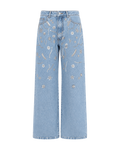 Pants Jeans Embroidered Flowers