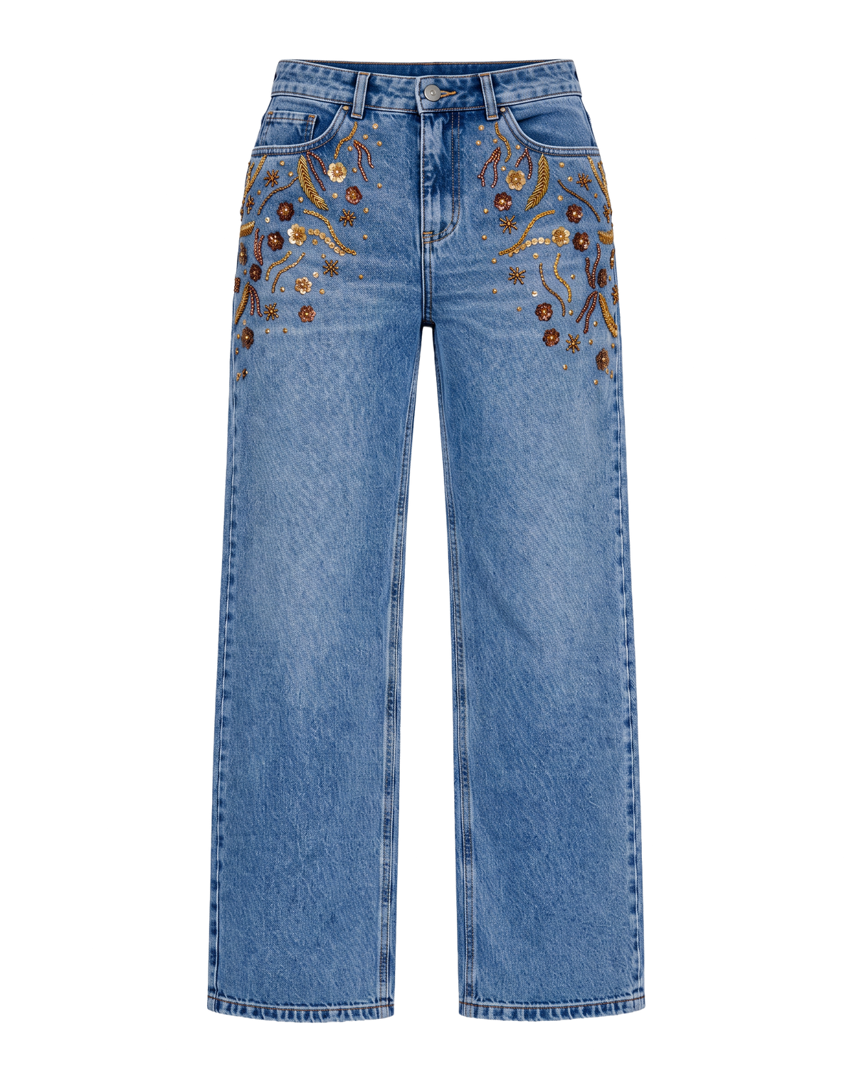 Pants Jeans Embroidered Gold by Yasoli, still