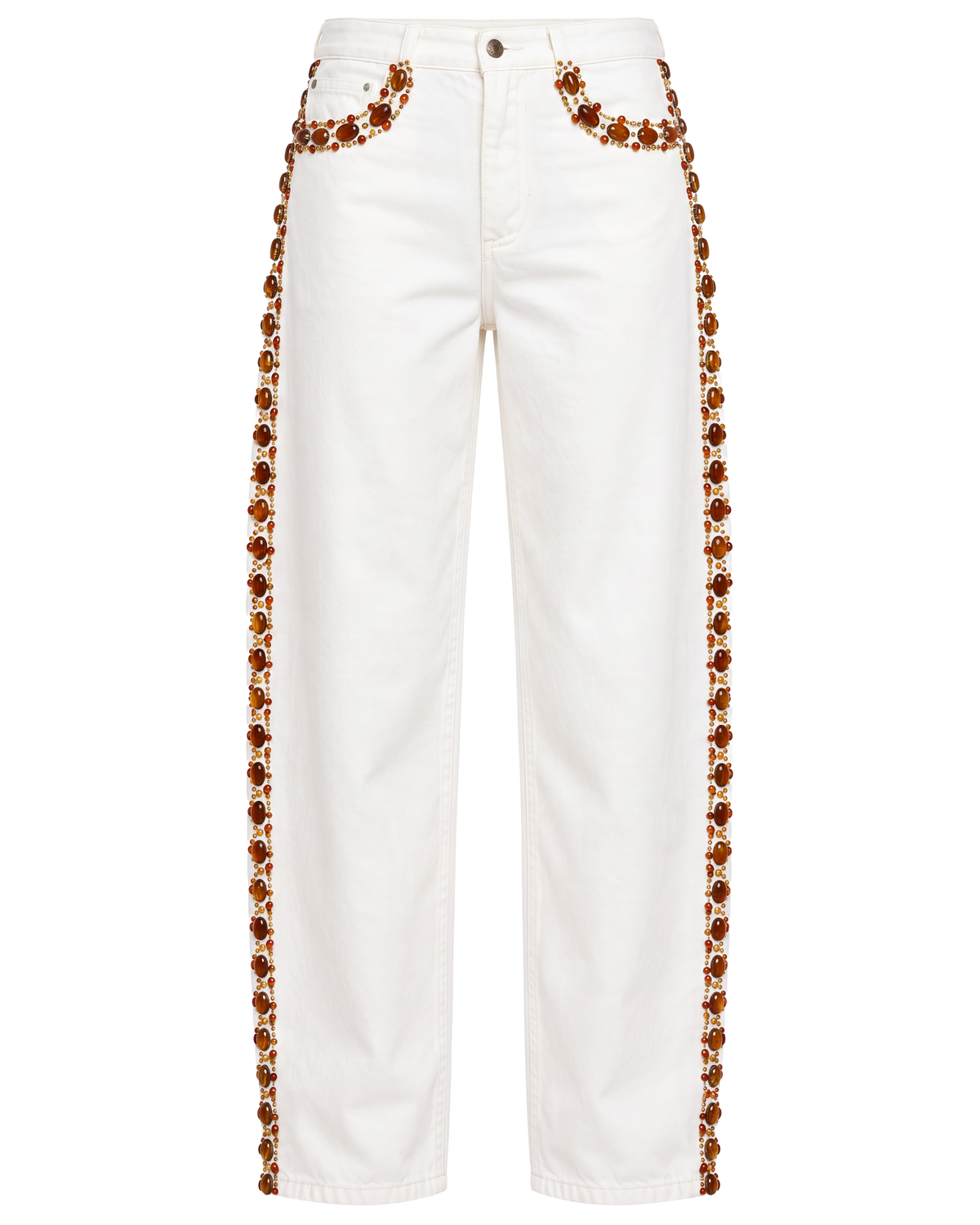 Pants Jeans Off White Embroidered by Yasoli, still