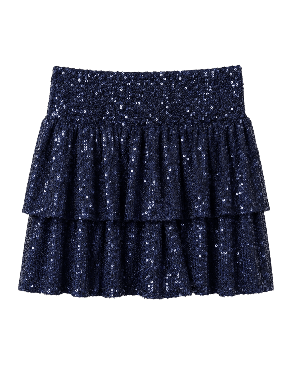 Skirt Ruffled Sequin Navy