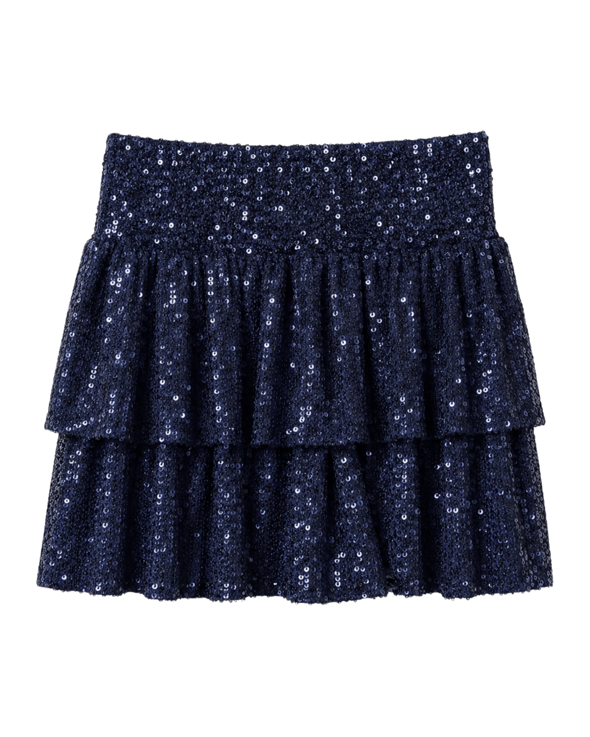 Skirt Ruffled Sequin Navy