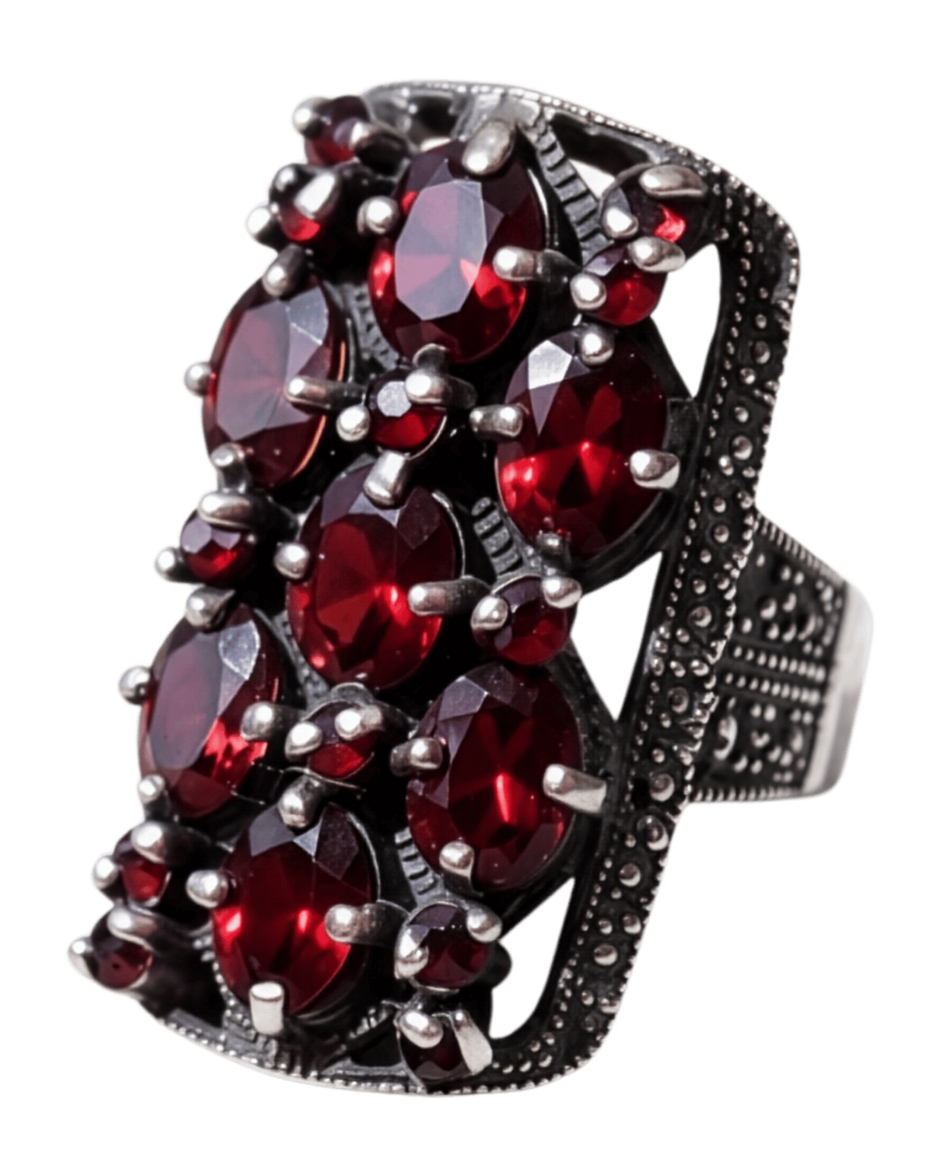 Ring Garnet Silver