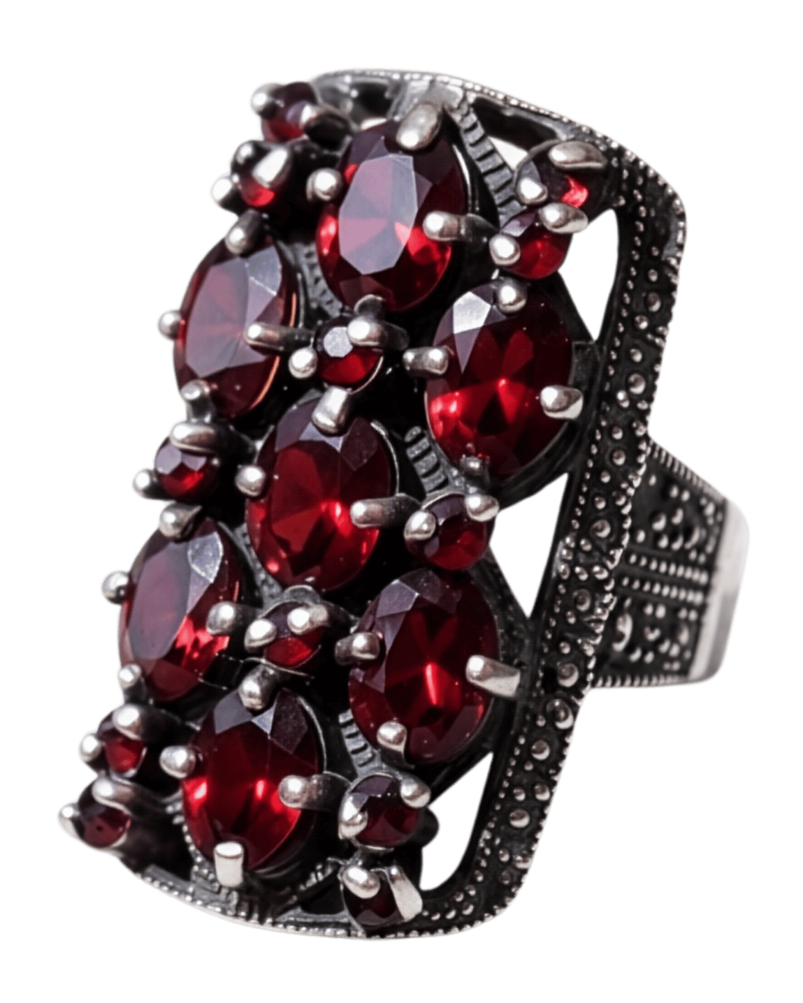 Ring Garnet Silver
