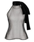 Blusa Laços Organza Preta