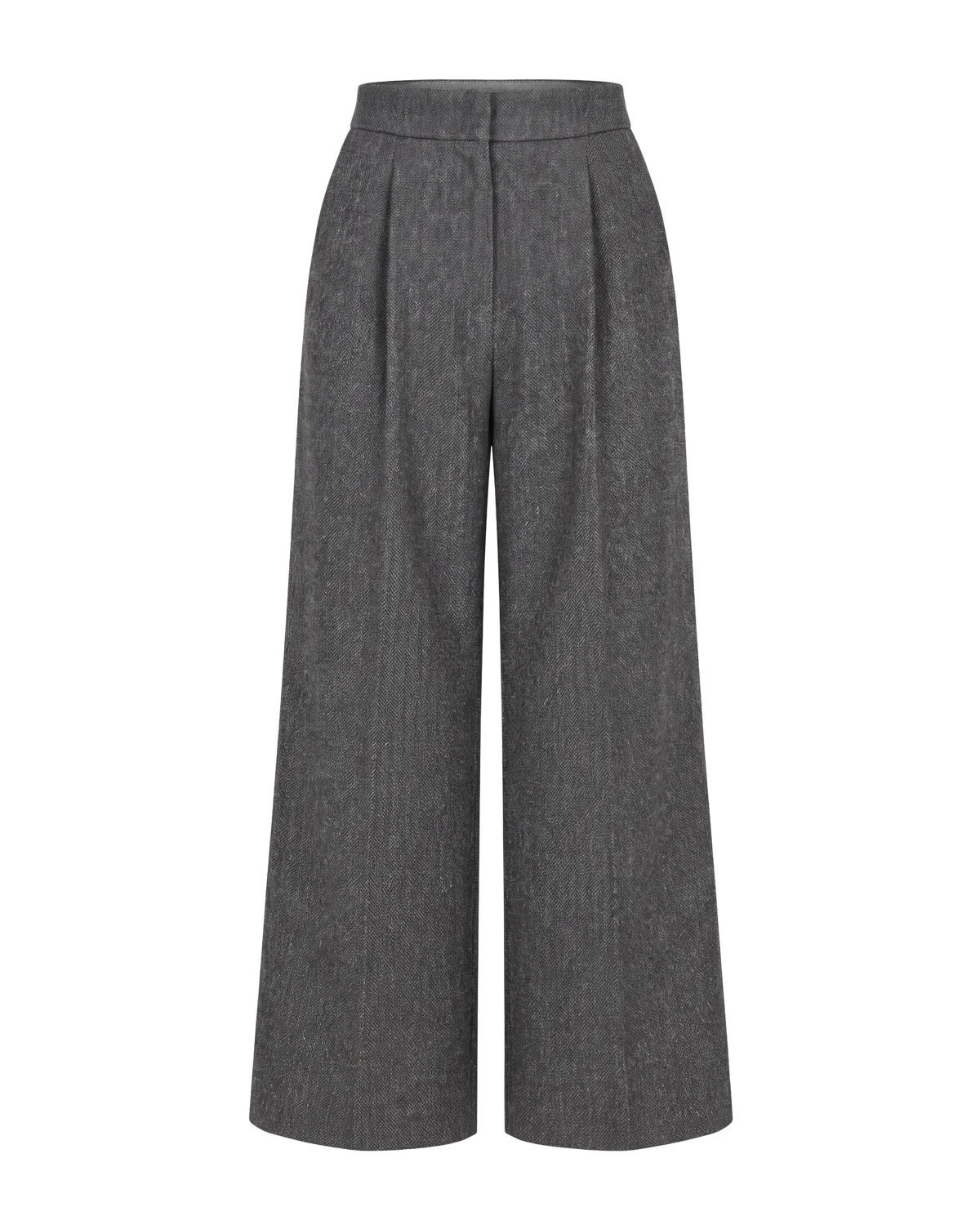 Tucked Chalk-Stripe Wool Pants