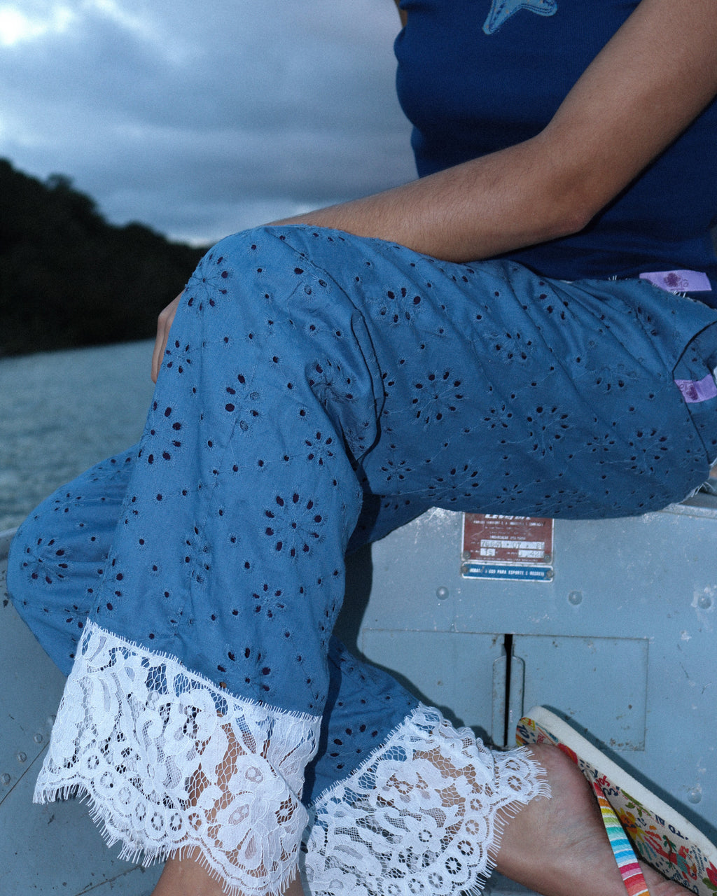 Calça Mar de Renda Azul