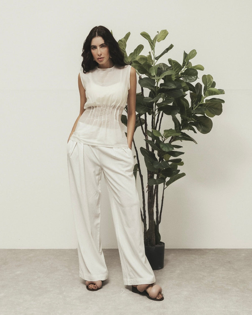 Off-White Linen Pants by Picê