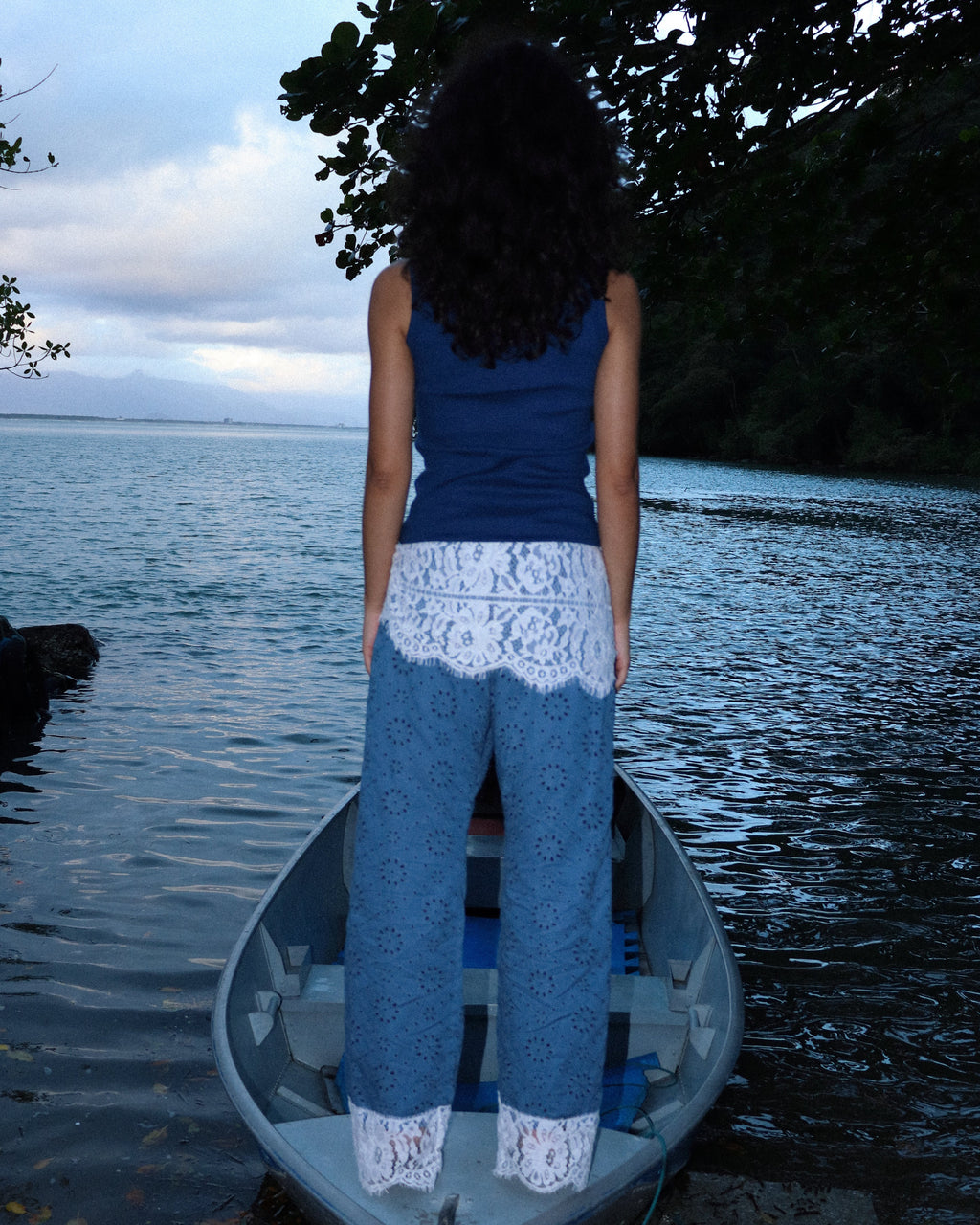 Calça Mar de Renda Azul