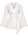 Kimono Linen Off White Lace by Yasoli, still