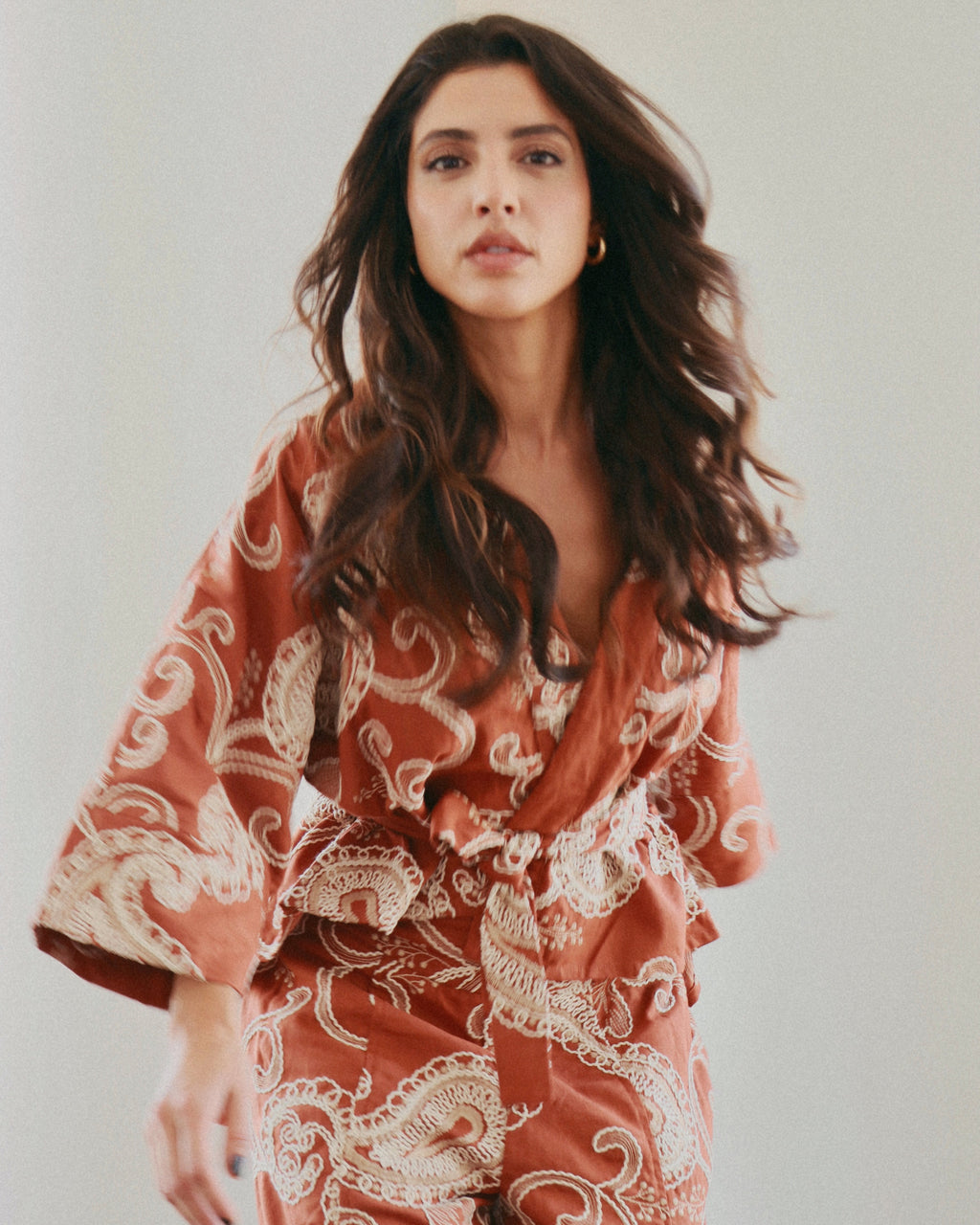 Embroidered Linen Kimono