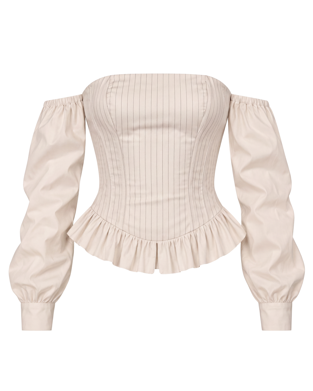 Off-White Striped Corset Top