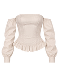 Off-White Striped Corset Top