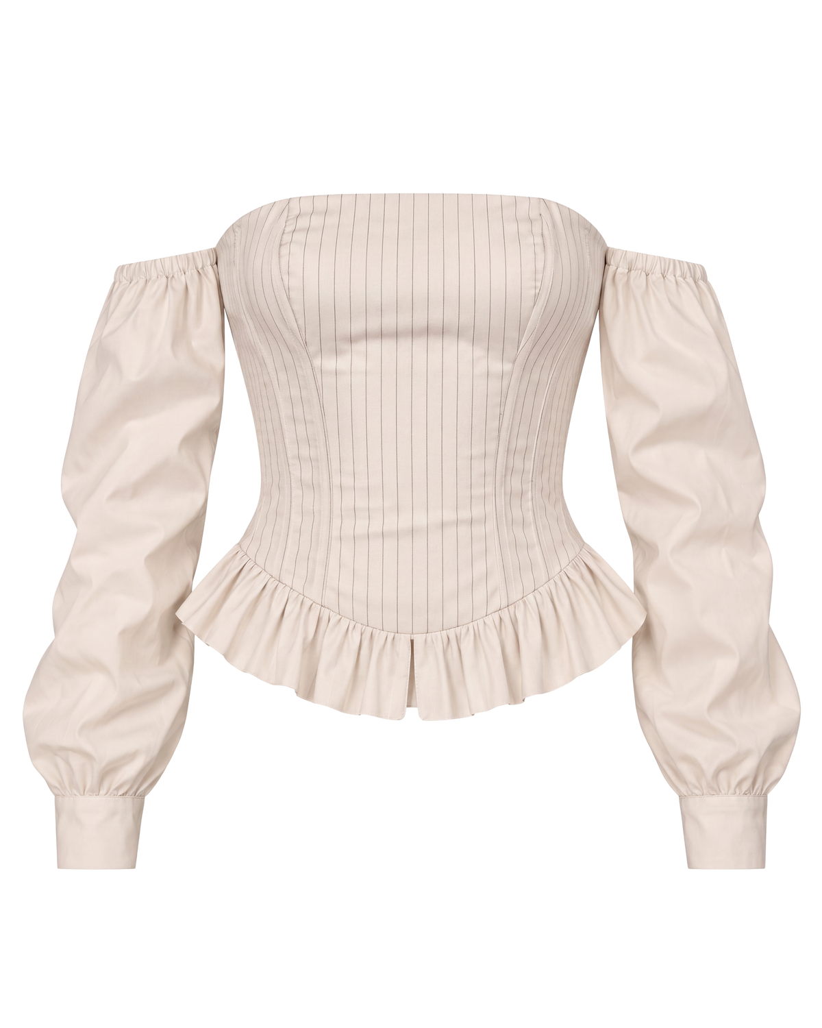 Off-White Striped Corset Top