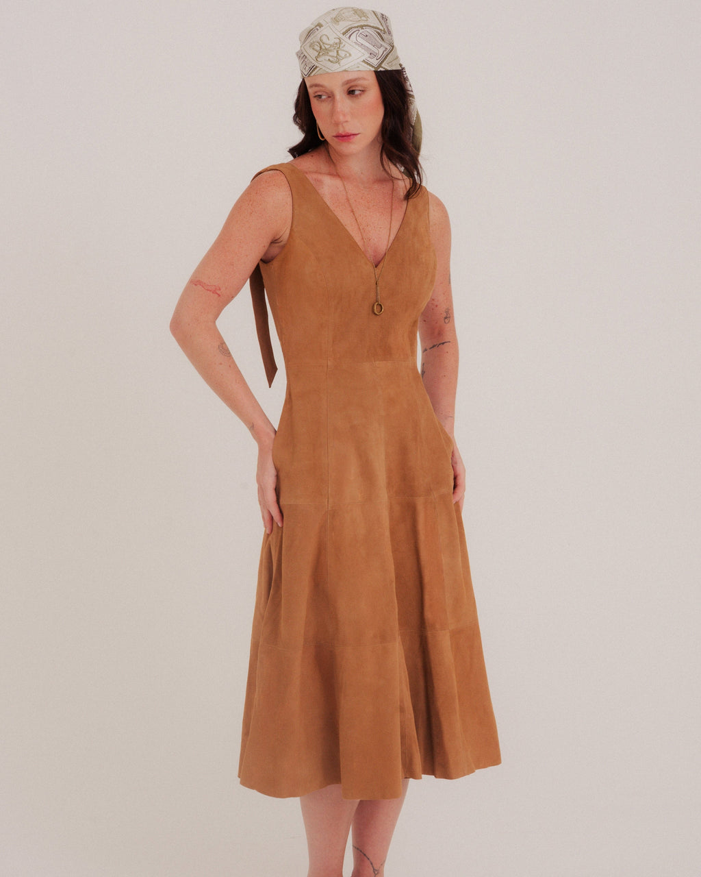 Dani Flared Dress Tobacco Khaki by NADI 1