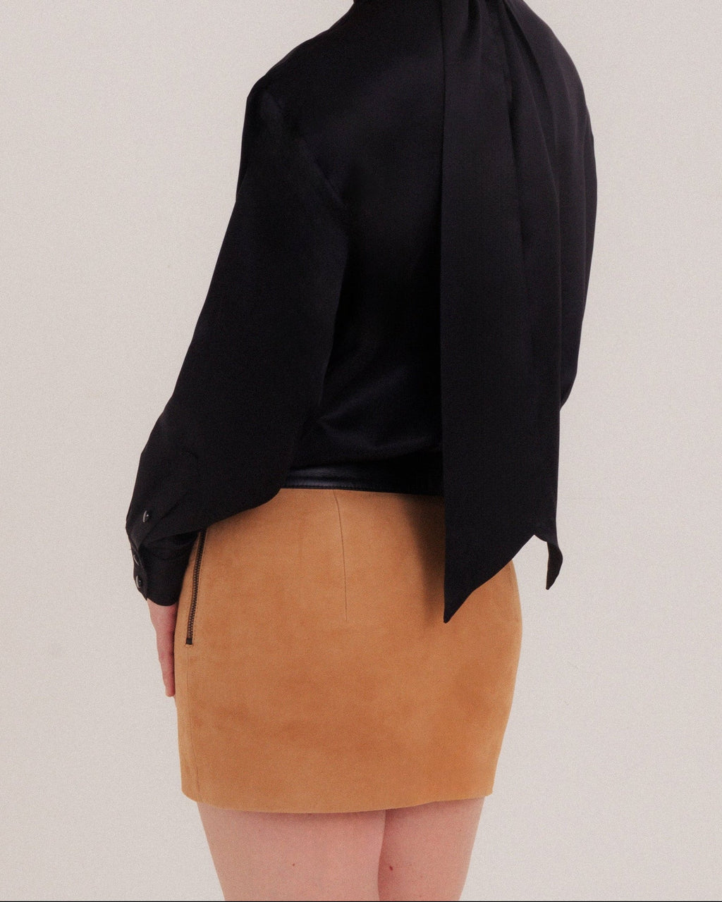 Yas Mini Skirt Black and Tobacco Khaki by NADI 3