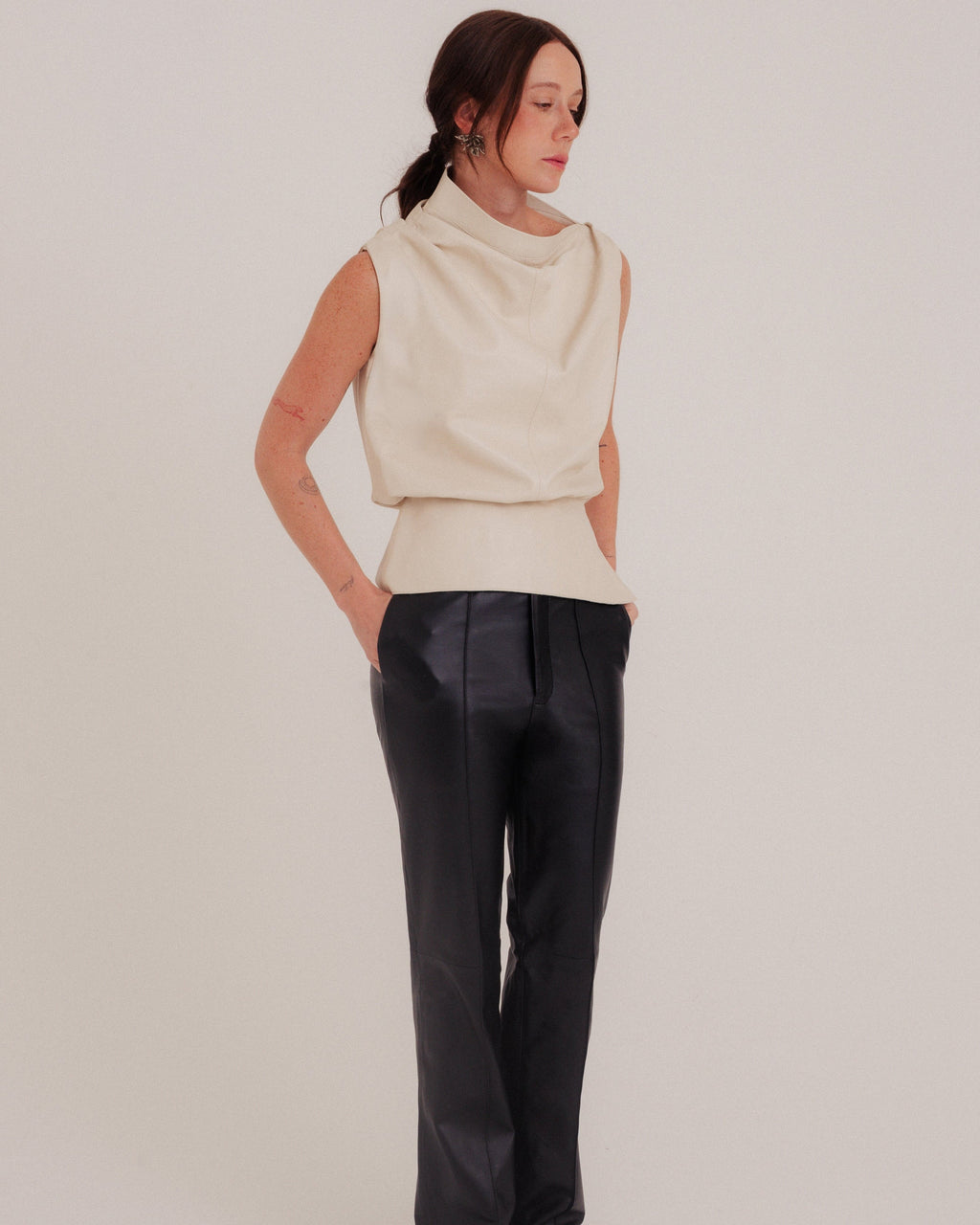 Roam Draped Top Cream by NADI 5