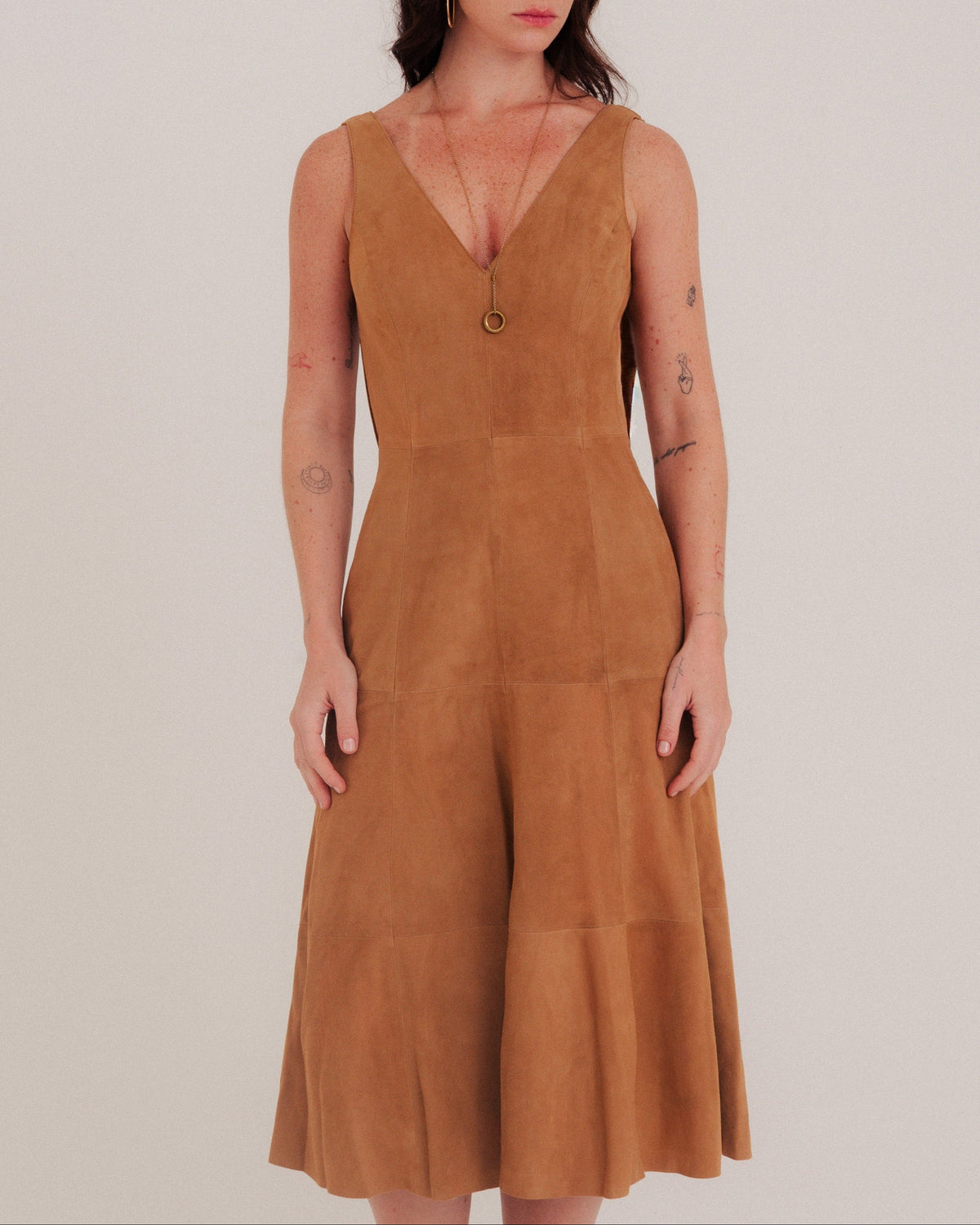 Dani Flared Dress Tobacco Khaki by NADI 2