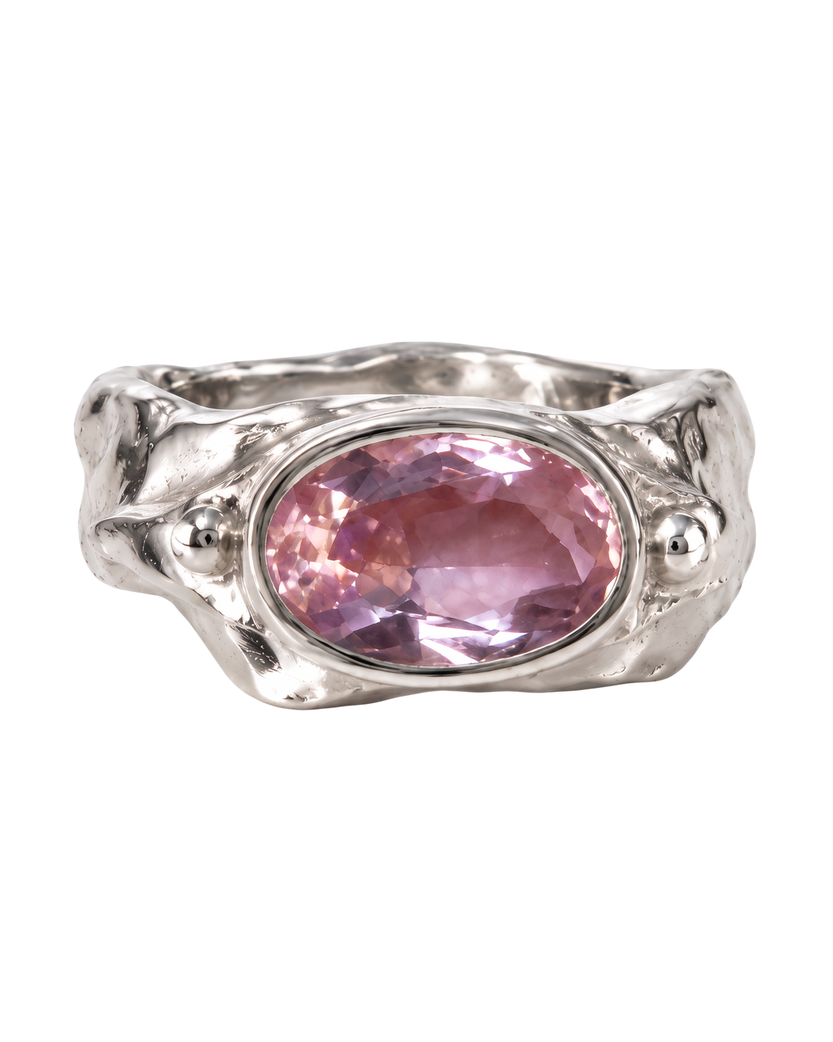 Ring Dalí Pink Stone Silver by Frits