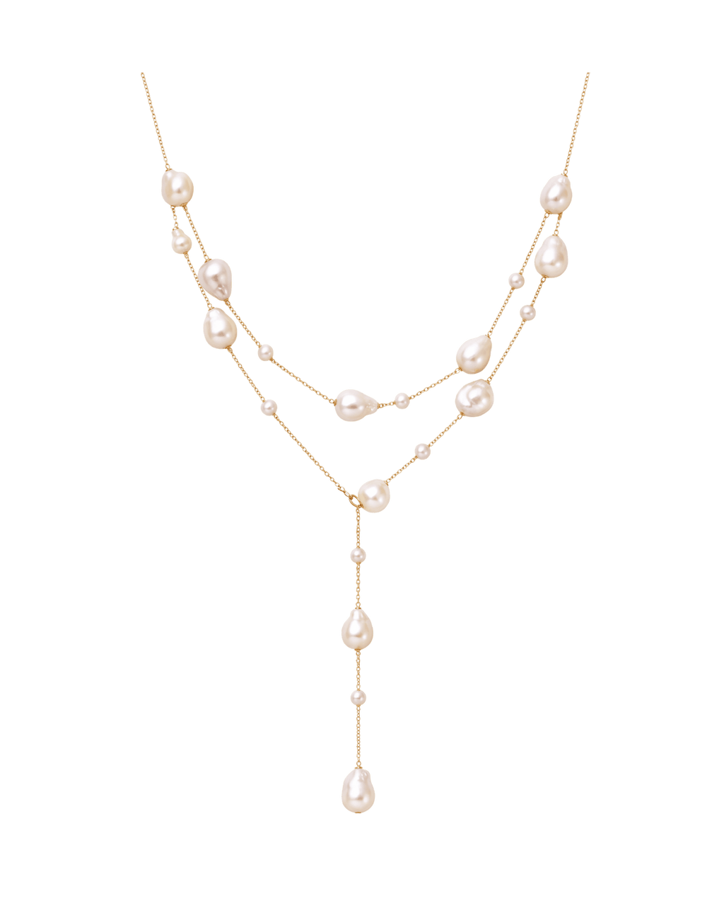 Necklace Pearl Glass Baroque Long