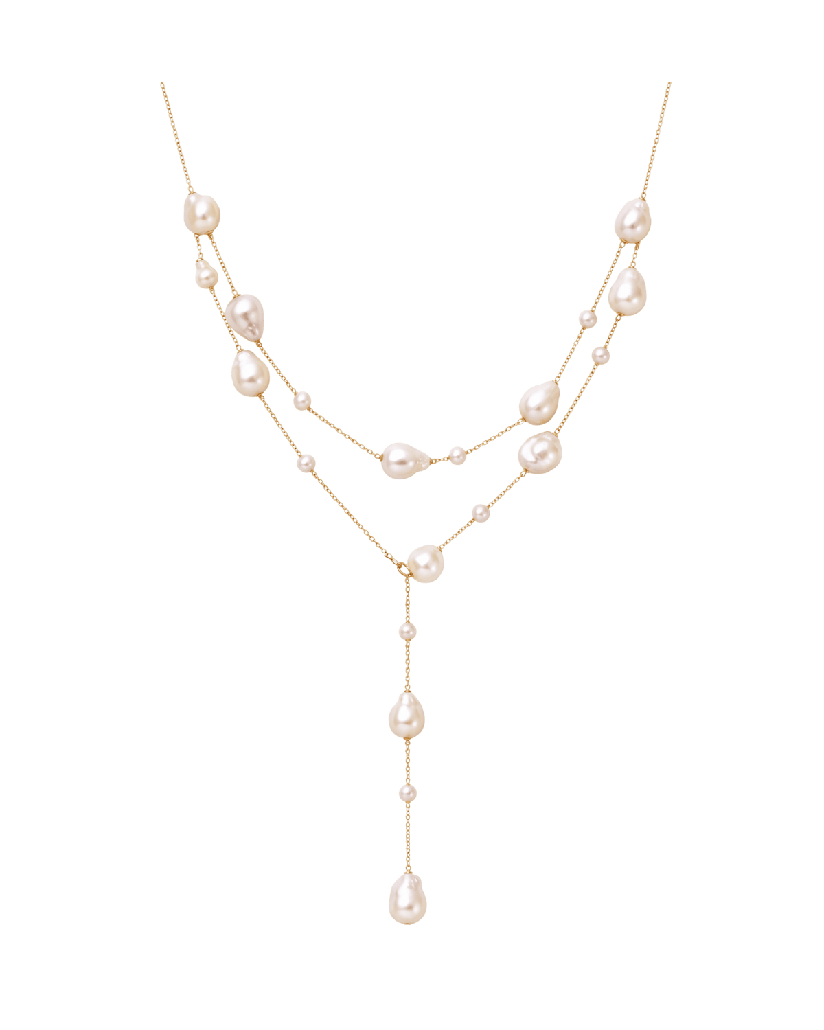 Necklace Pearl Glass Baroque Long