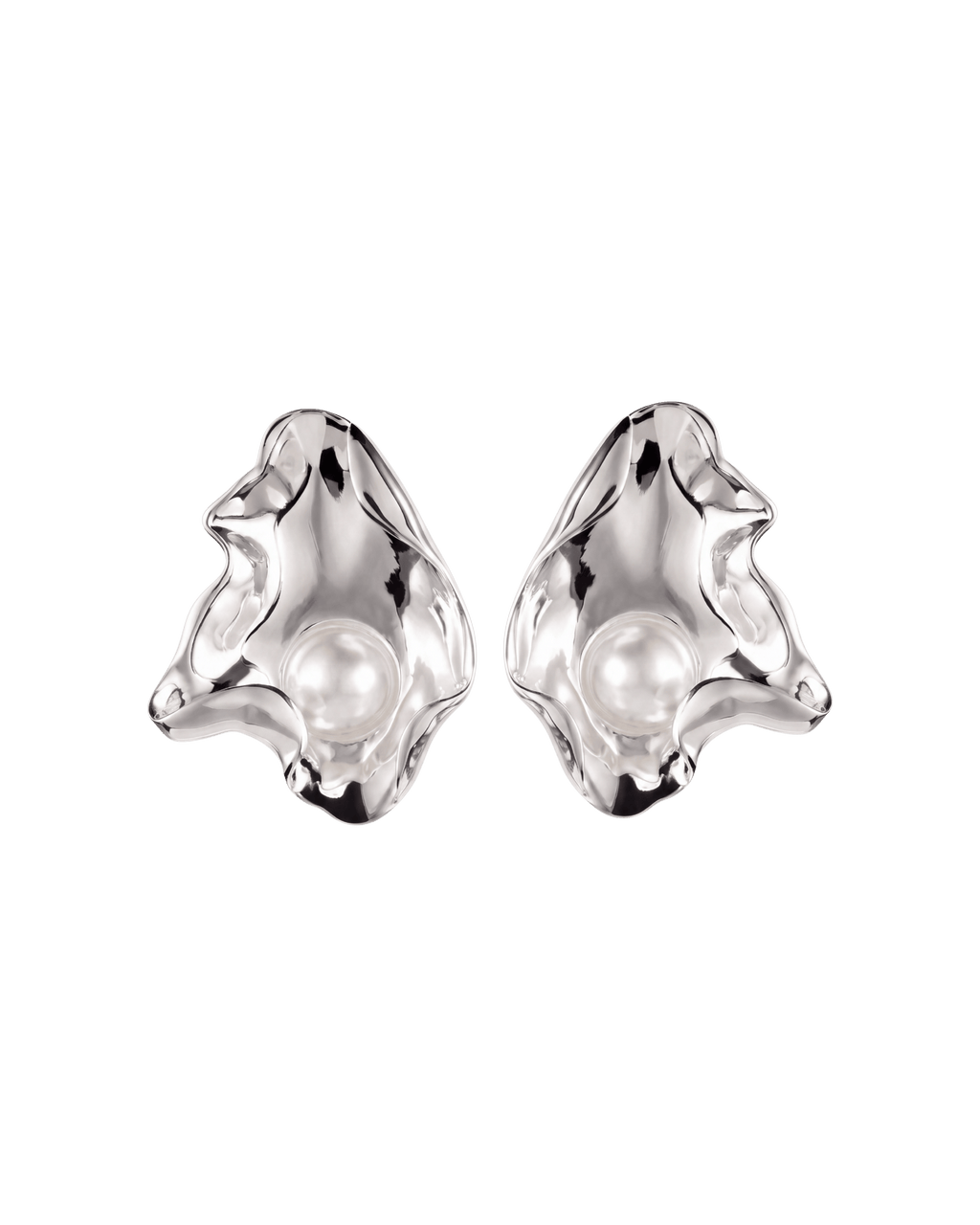 Earring Oyster Pearl Dive Silver