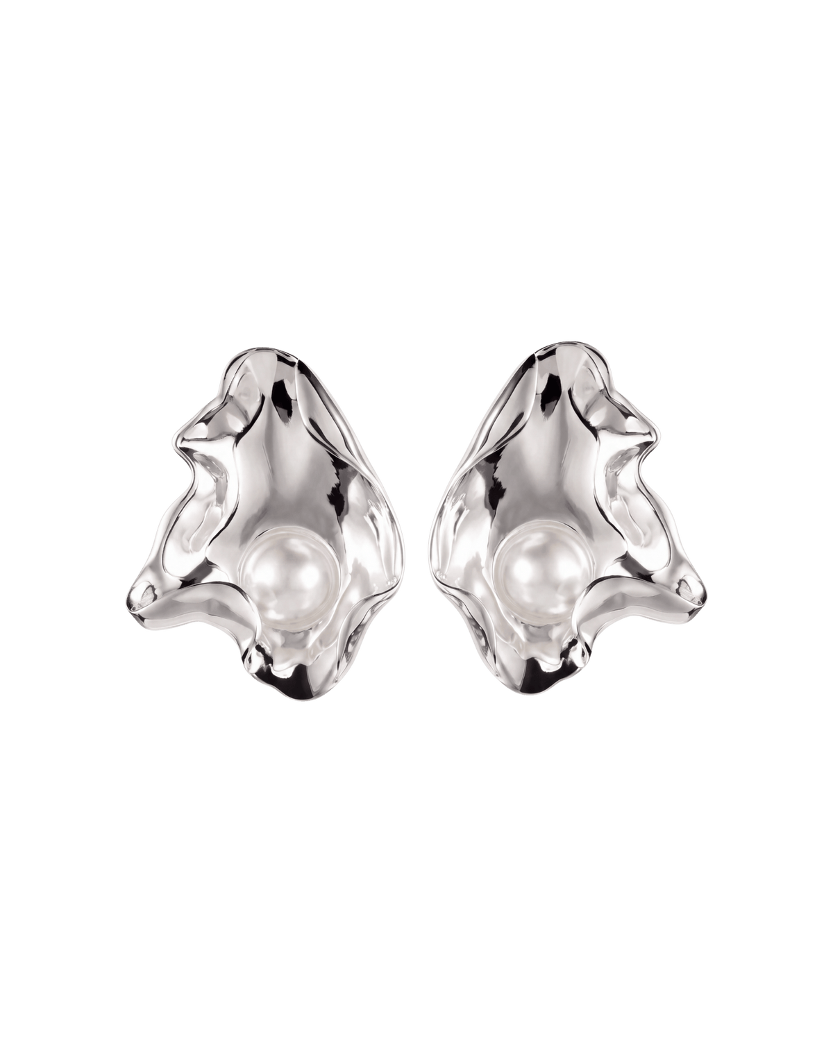 Earring Oyster Pearl Dive Silver