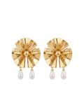 Earring Flower Pearl Double