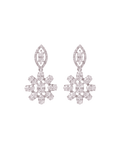 Earring Flower Marquise Zirconia Silver