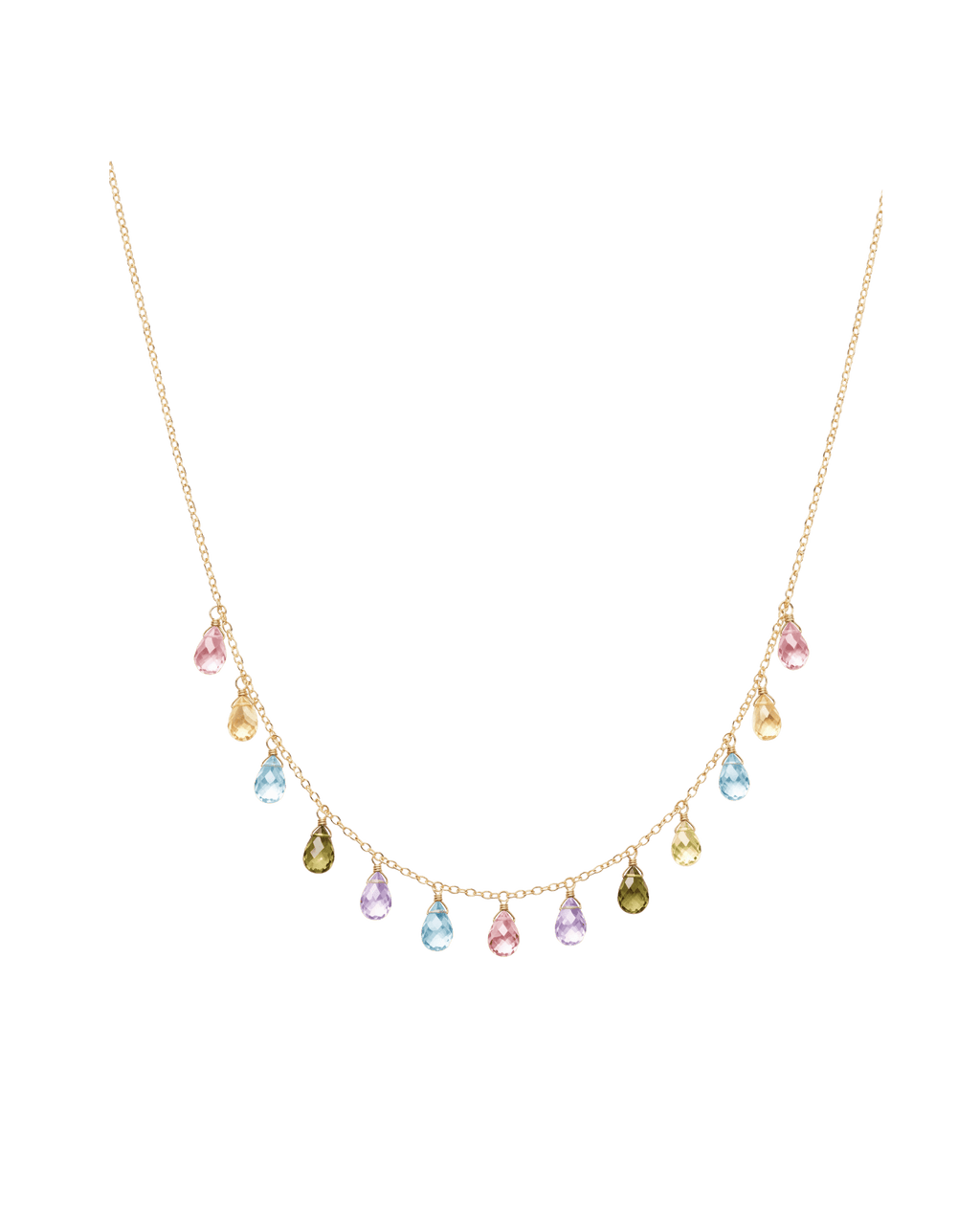 Necklace Zirconia Multicolor Drops