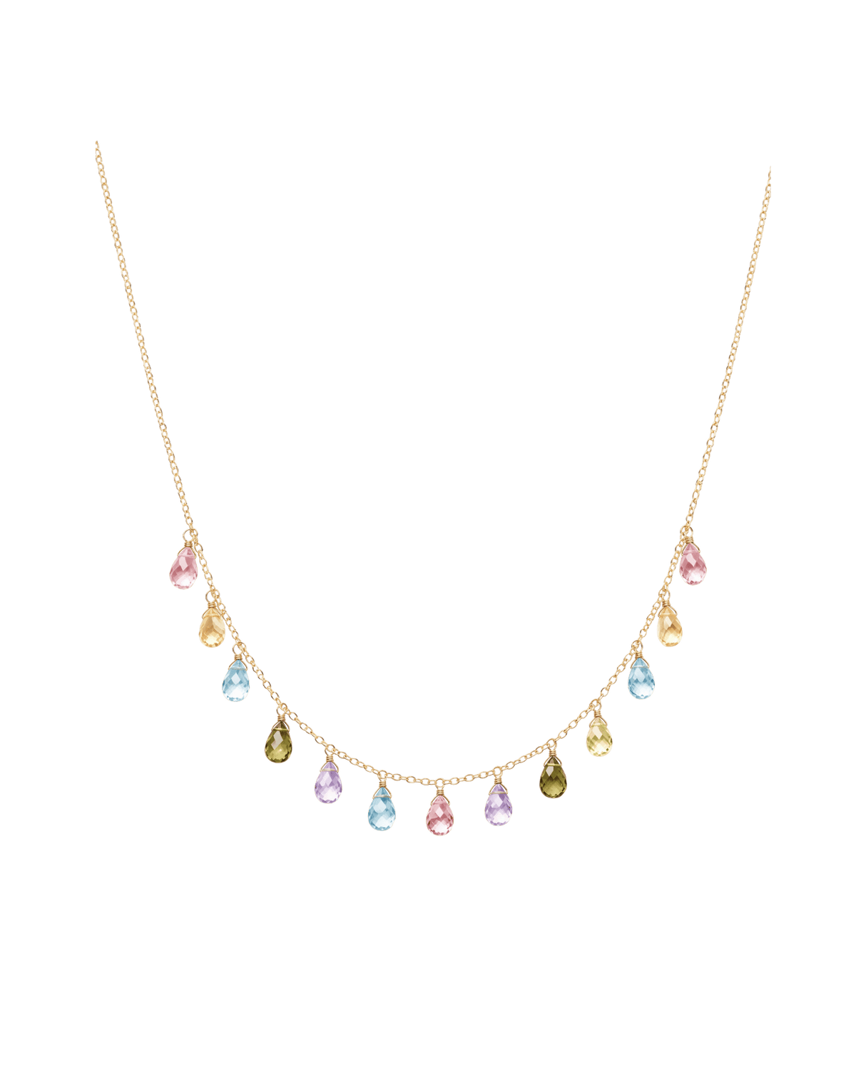 Necklace Zirconia Multicolor Drops