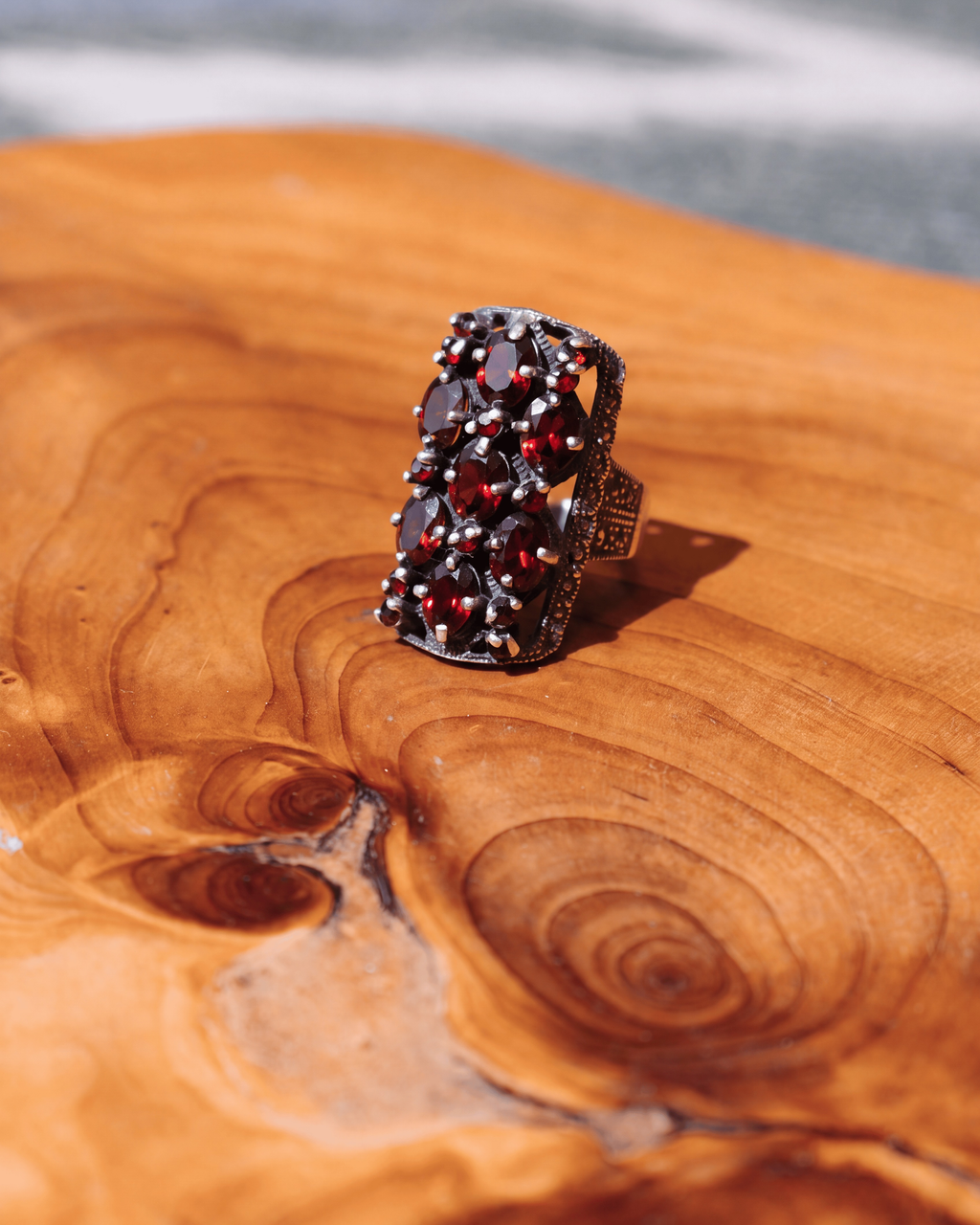Ring Garnet Silver