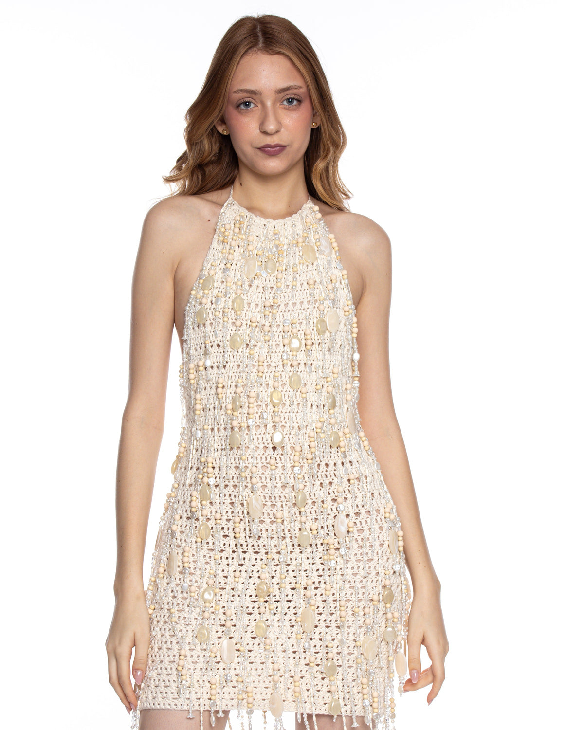 Dress Crochet Embroidered Fringe by Yasoli, front view